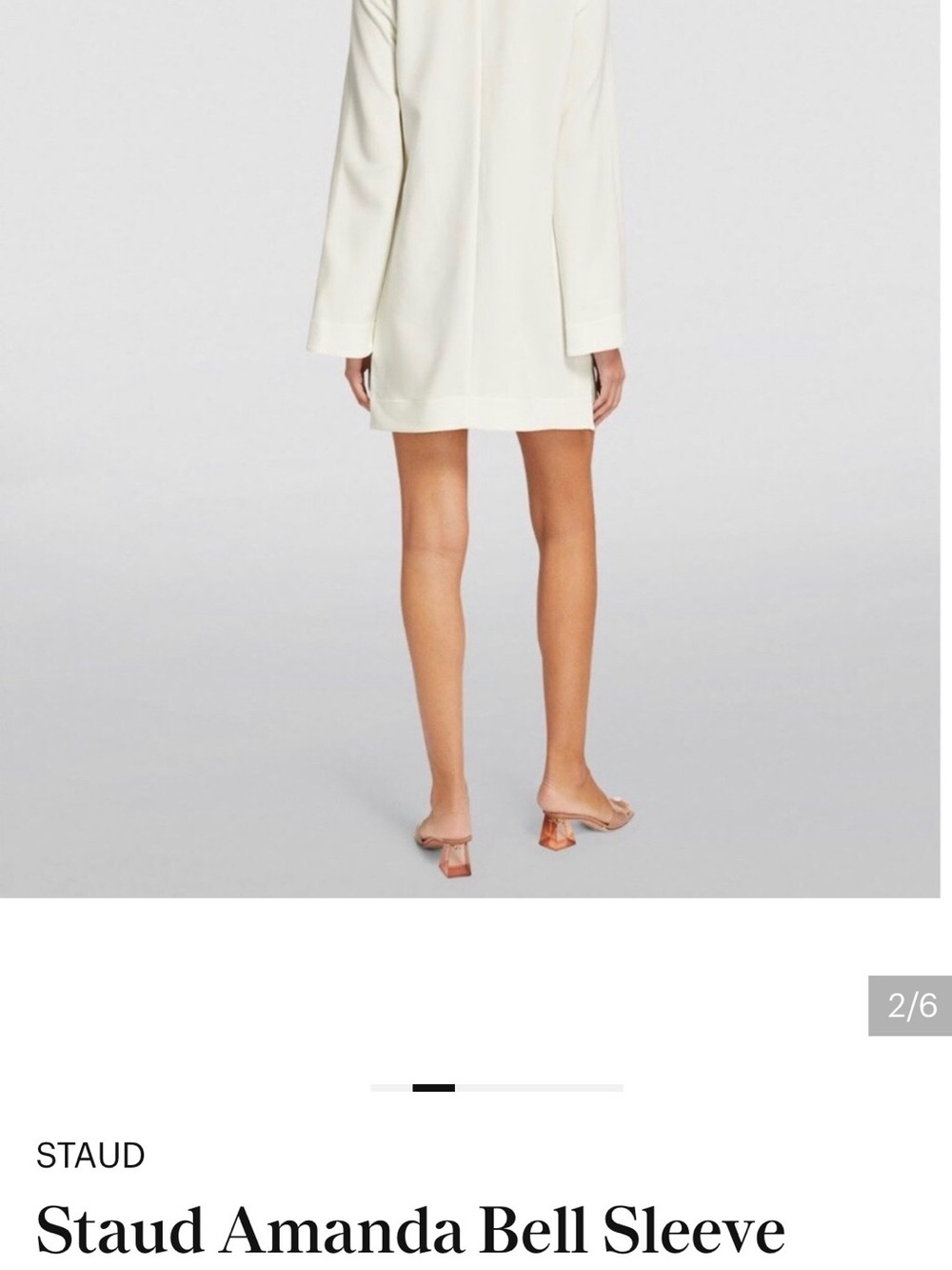 STAUD Cream Long-Sleeve Chain-Neck dress - Picture 3 of 7